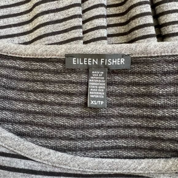 EILEEN FISHER Boat-neck Striped Top - XS - Picture 7 of 8